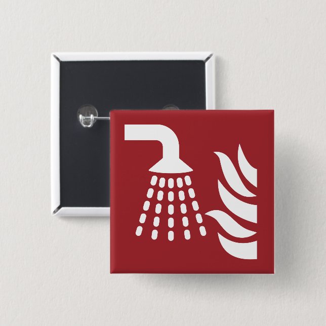 Water Fog Applicator Safety Sign 15 Cm Square Badge (Front & Back)