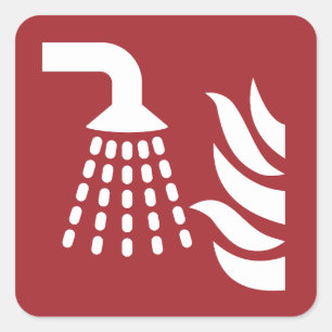 Water Fog Applicator Safety Sign Square Sticker