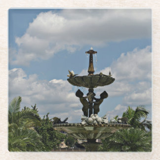 Water Fountain in the Park Glass Coaster