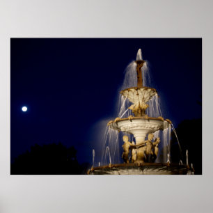 Water Fountain Landscape Cityscape Nature Scenery Poster