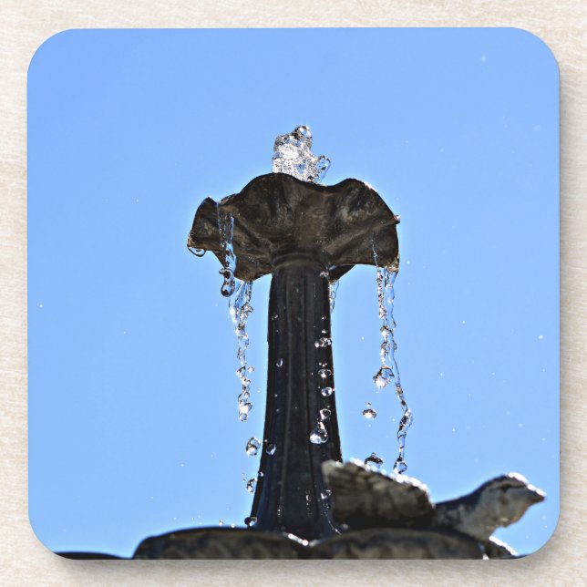 Water fountain up to the sky with water droplets  coaster (Front)