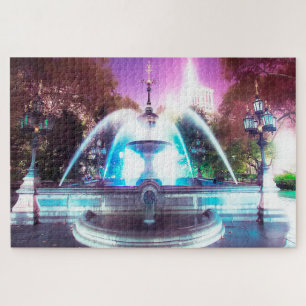 Water Fountains City Hall New York Jigsaw Puzzle