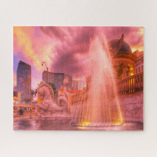 Water Fountains in Las Vegas Jigsaw Puzzle