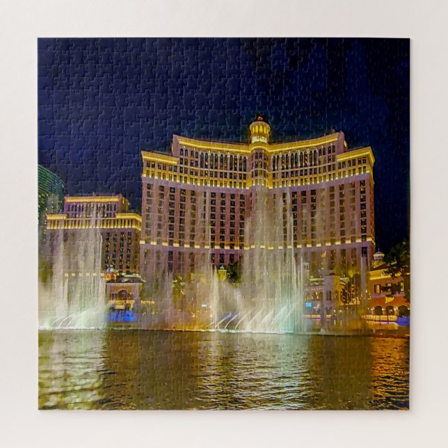 Water Fountains in Las Vegas Jigsaw Puzzle (Vertical)