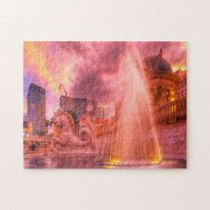 Water Fountains in Las Vegas Jigsaw Puzzle