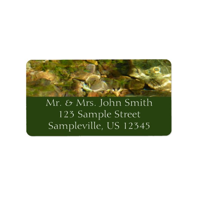 Water from Hot Springs Green-Gold Nature Label (Front)