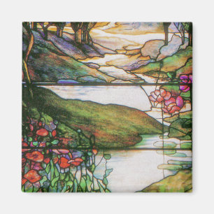 Water Garden Stained Glass Magnet