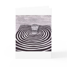 Water Glass on Black and White Circles