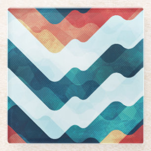 Water Grunge Effect Seamless Pattern Glass Coaster
