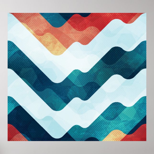 Water Grunge Effect Seamless Pattern Poster (Front)