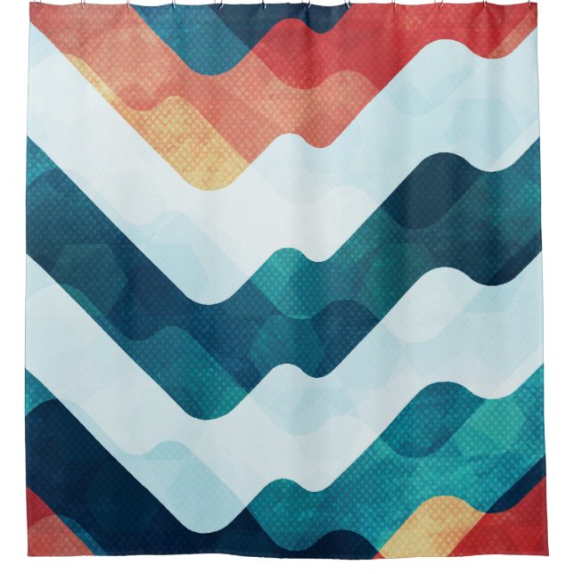 Water Grunge Effect Seamless Pattern Shower Curtain (Front)