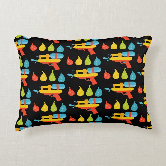 Water Gun & Balloons Summer  Decorative Cushion (Front)