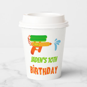 Water Gun Battle Pool Party Kids Summer Birthday Paper Cups