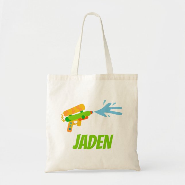Water Gun Battle Pool Party Summer Personalised Tote Bag (Front)