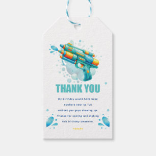 Water Gun Birthday Custom Gift Tags