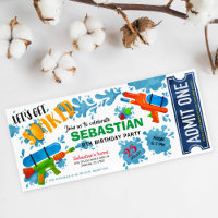 water gun birthday party ticket