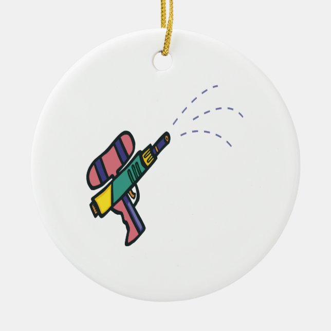 Water Gun Ceramic Ornament (Front)