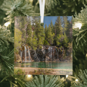 Water   Hanging Lake Glenwood Springs, Colorado Glass Tree Decoration