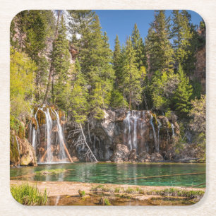 Water   Hanging Lake Glenwood Springs, Colorado Square Paper Coaster