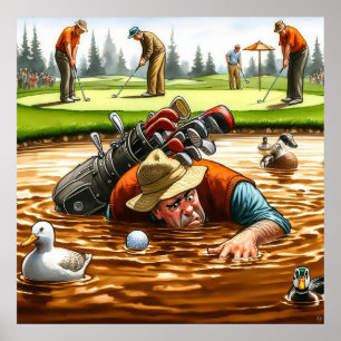 Water Hazard - Golf Art Print