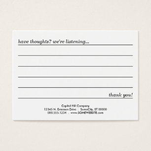 water haze comment card