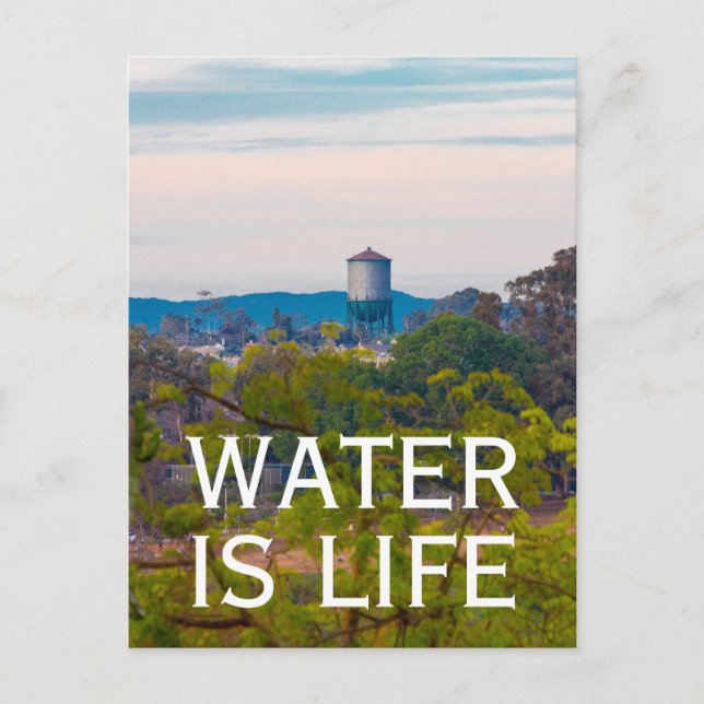 Water is Life Water Tower Environmental Ecology Postcard (Front)