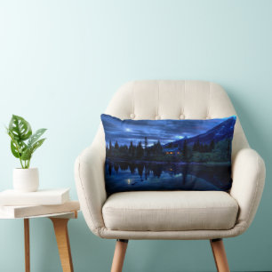 Water Jenny Lake Grand Teton National Park Lumbar Cushion