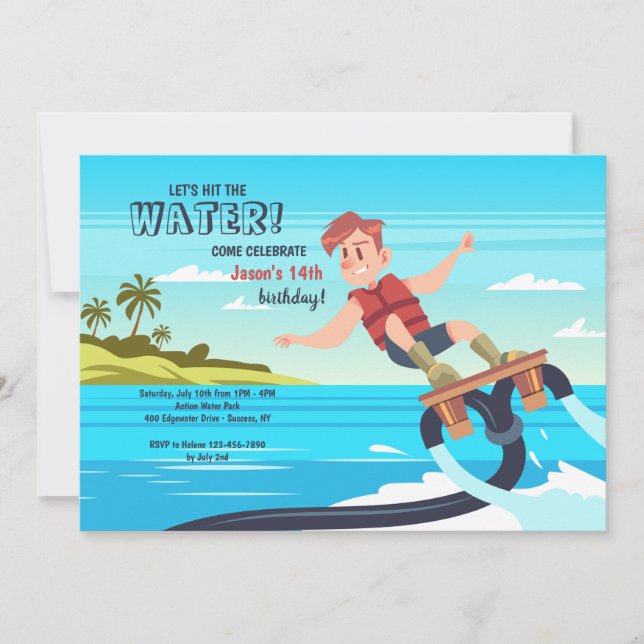 Water Jet Birthday Party Invitation (Front)