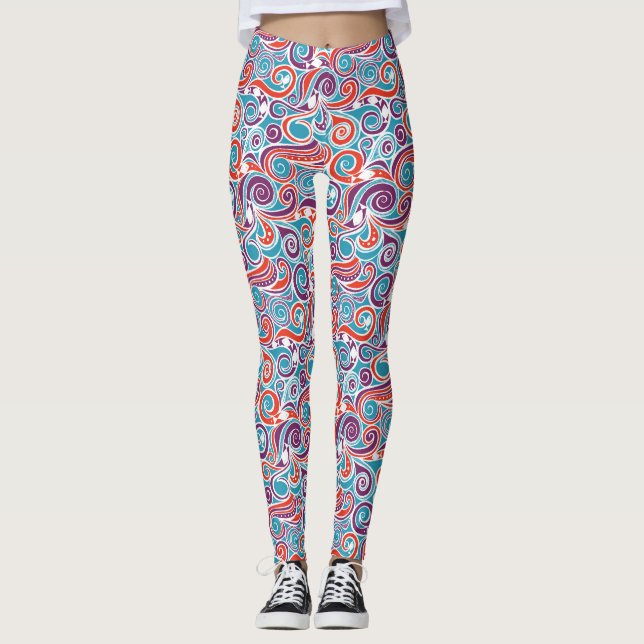 water joy fish blue leggings (Front)