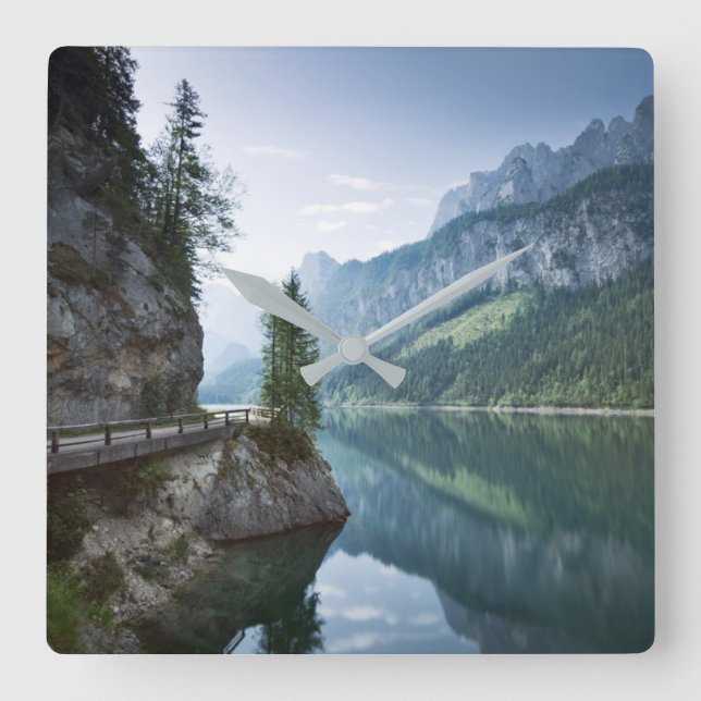 Water | Lake Gosau Salzkammergut Austria Square Wall Clock (Front)