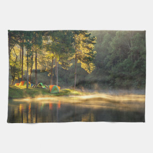 Water   Lake in Meahongson, Thailand Tea Towel