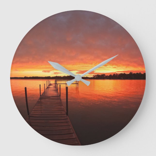 Water | Lake Minnetonka, Minnesota Large Clock (Front)