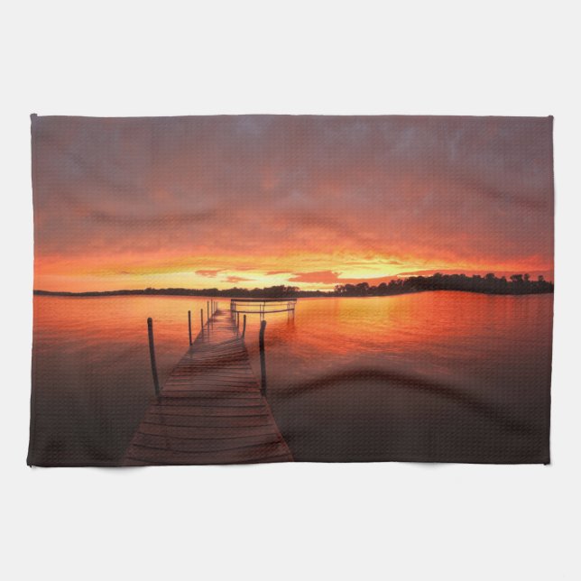 Water | Lake Minnetonka, Minnesota Tea Towel (Horizontal)