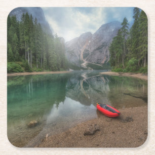 Water Lake South Tyrol, Italy Square Paper Coaster