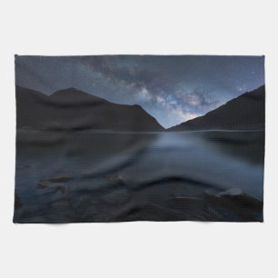 Water Lakeshore at Night Tea Towel