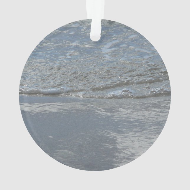 Water Lapping on the Beach Abstract Photography Ornament (Back)