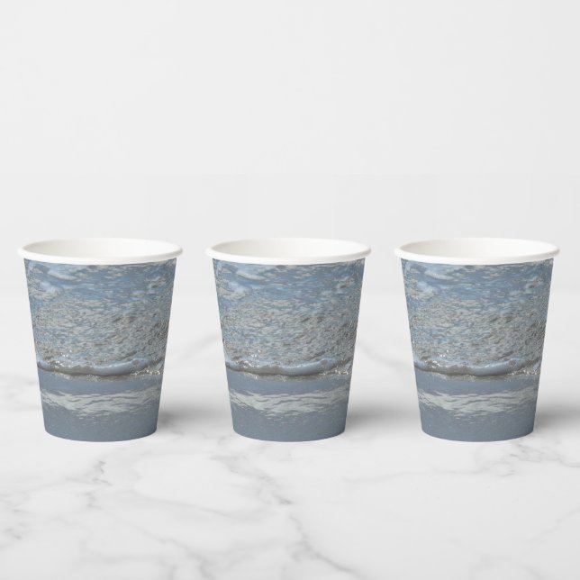 Water Lapping on the Beach Abstract Photography Paper Cups (Multi)