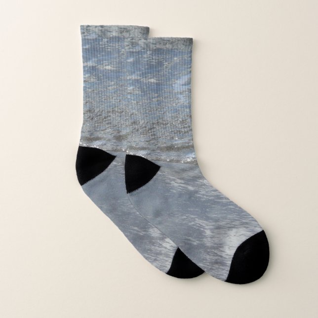 Water Lapping on the Beach Abstract Photography Socks (Pair)