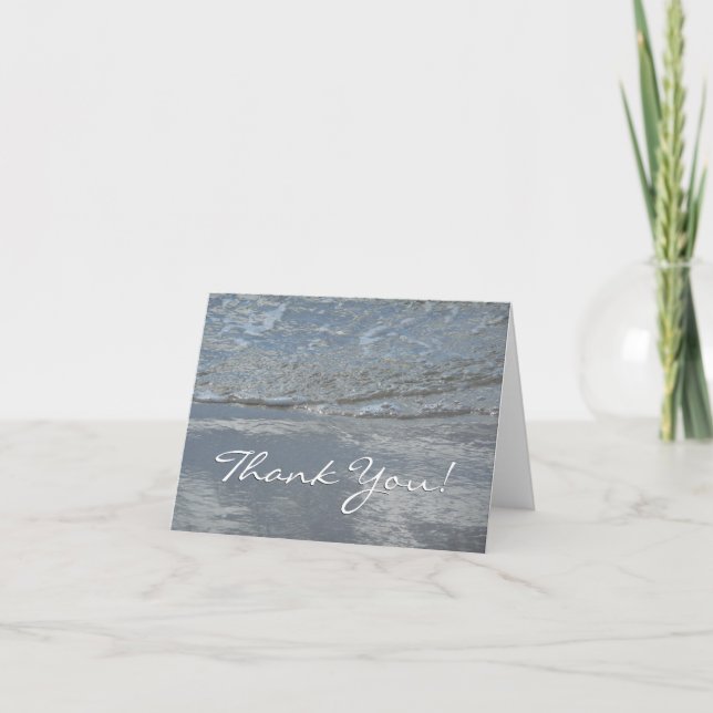 Water Lapping on the Beach Abstract Photography Thank You Card (Front)