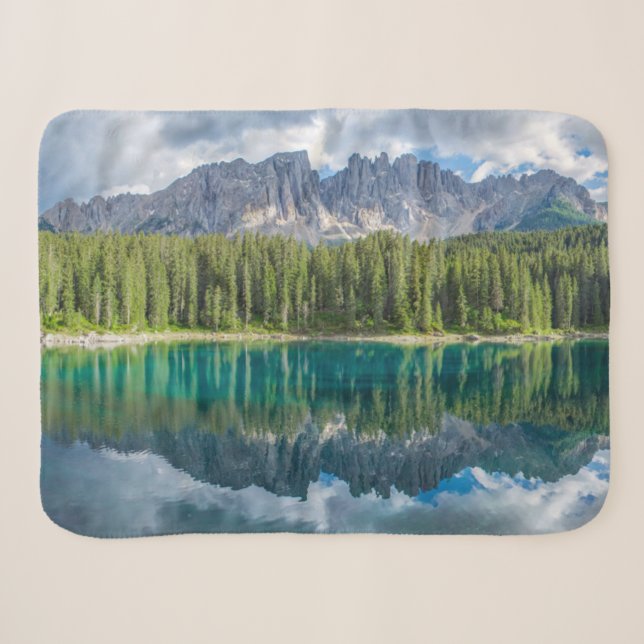 Water | Latemar Mountain Range Sherpa Blanket (Front (Horizontal))