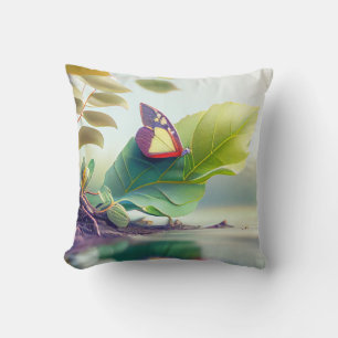 Water Leaves Calm Tranquil Nature Peaceful Season  Cushion