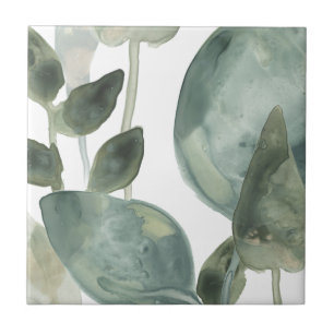 Water Leaves - Watercolor Ceramic Tile