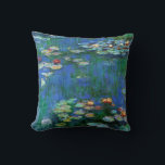 Water Lilies 1916 Claude Monet Fine Art Cushion<br><div class="desc">Water Lilies is one of a series of many water lily flower paintings by French Impressionism artist,  Claude Monet,  painting the light,  colour,  and nature reflections in the pond water among the lily pads.</div>