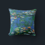Water Lilies 1916 Claude Monet Fine Art Cushion<br><div class="desc">Water Lilies is one of a series of many water lily flower paintings by French Impressionism artist,  Claude Monet,  painting the light,  colour,  and nature reflections in the pond water among the lily pads.</div>