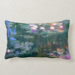 Water Lilies 1917 Claude Monet Fine Art Lumbar Cushion<br><div class="desc">Water Lilies is a flower painting by French Impressionism painter,  Claude Monet in 1917 showing the reflections in the water of the lily pond.</div>