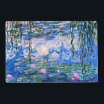 Water Lilies, 1919, by Claude Monet,  Laminated Place Mat<br><div class="desc">Water Lilies,  1919 famous painting by Claude Monet,  with colour coordinated solid colours pinkish-purple and Monet blue,  ready to mix and match.</div>