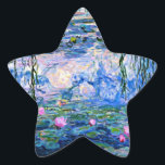 Water Lilies, 1919, by Claude Monet, Star Sticker<br><div class="desc">Water Lilies,  1919 famous painting by Claude Monet,  with colour coordinated solid colours pinkish-purple and Monet blue,  ready to mix and match.</div>