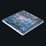 Water Lilies, 1919, by Monet Trivet<br><div class="desc">Water Lilies,  1919 famous painting by Claude Monet,  with colour coordinated solid colours pinkish-purple and Monet blue,  ready to mix and match.</div>