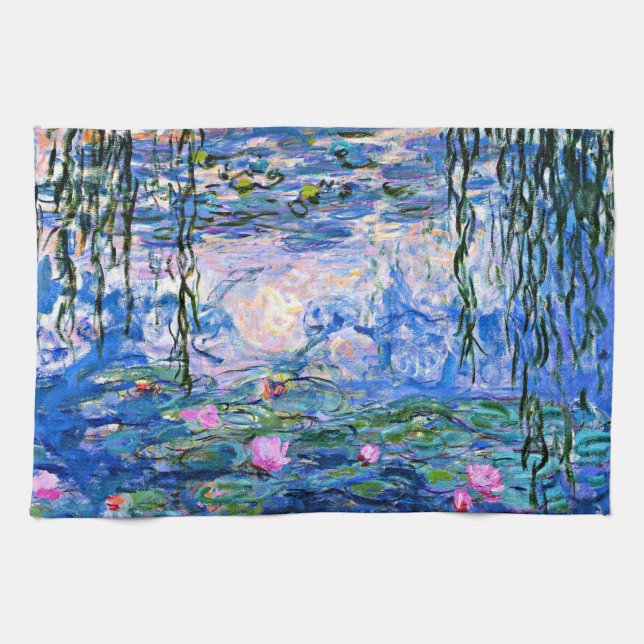 Water Lilies, 1919, painting by Claude Monet Tea Towel (Horizontal)