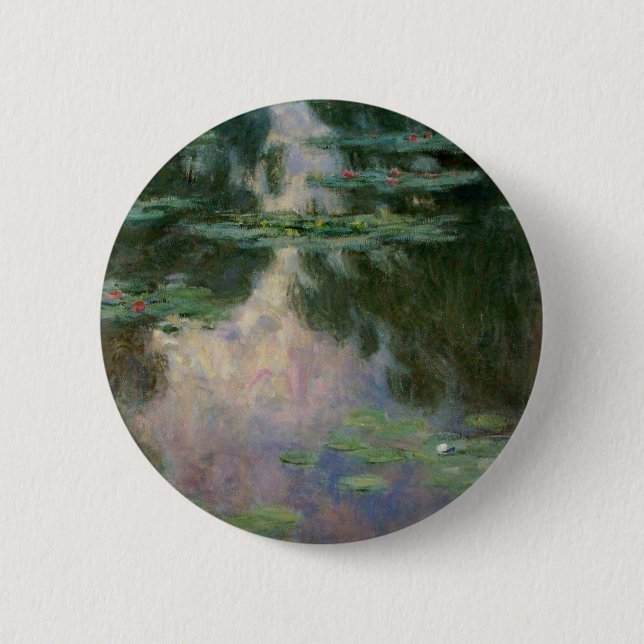 WATER LILIES 1 6 CM ROUND BADGE (Front)